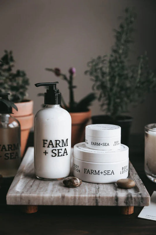 Farm + Sea  Glass Pump Bottle Field + Flower