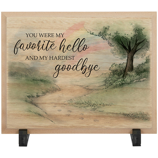Favorite Hello Table Decor Plaque