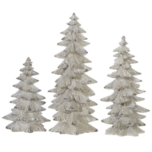 9.5 White Glittered Trees