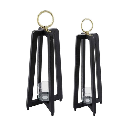 BLACK TALL LANTERNS