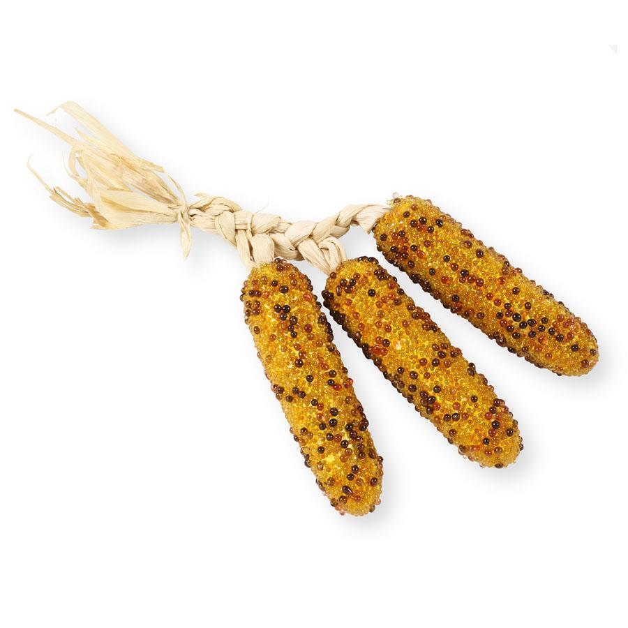 Set of 3 Yellow Beaded Corn