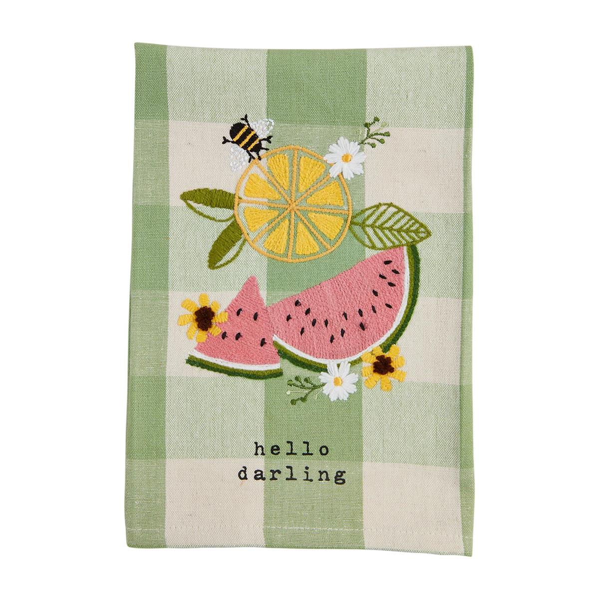 Hello Embroidered Towels