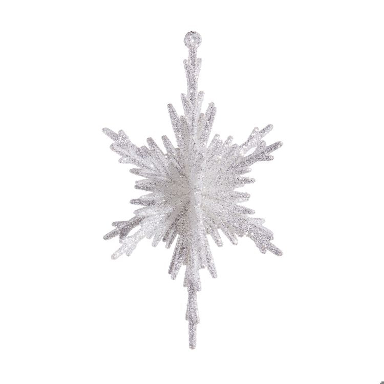 5.5 Glittered Silver Snowflake Ornament