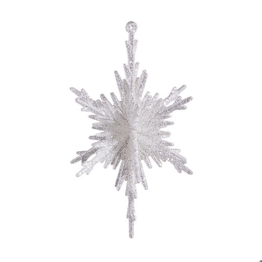 5.5 Glittered Silver Snowflake Ornament