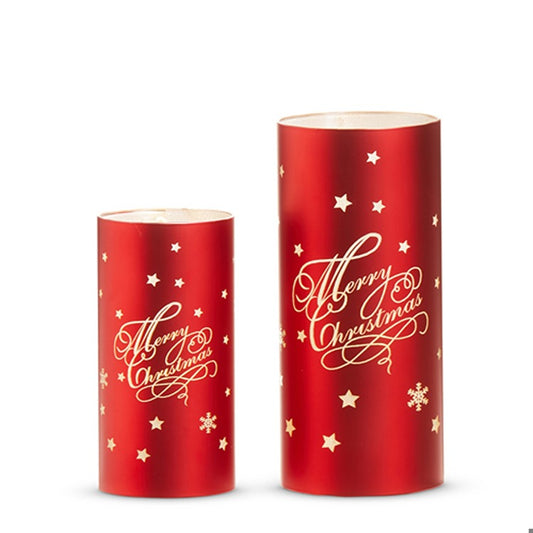 Lighted Red Merry Christmas Lanterns