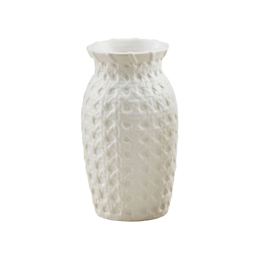 Woven Cane Ceramic Vase