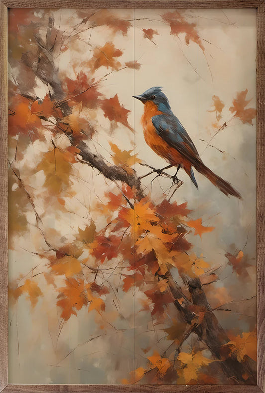 Bluebird On Fall Branch