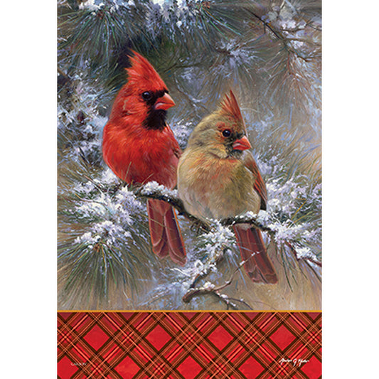 Garden Flag - Chilly Cardinals