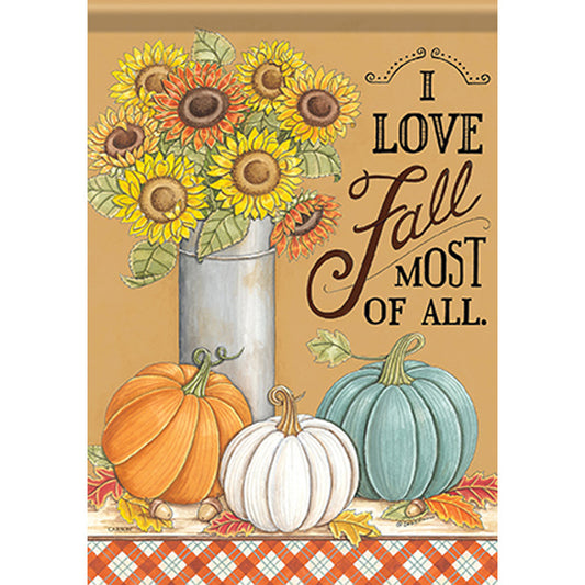 I Love Fall Garden DuraSoft Flag