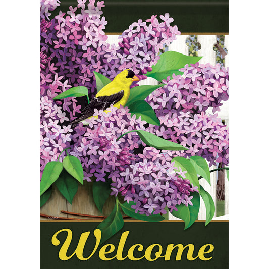GARDEN FLAG-LILAC BUCKET