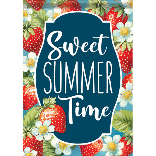 GARDEN FLAG-STRAWBERRY SUMME