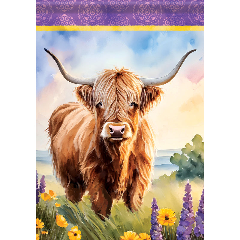 GARDEN FLAG-HIGHLAND COW