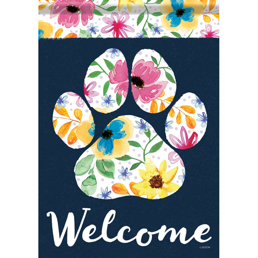 Garden Flag - Pet Floral Paw