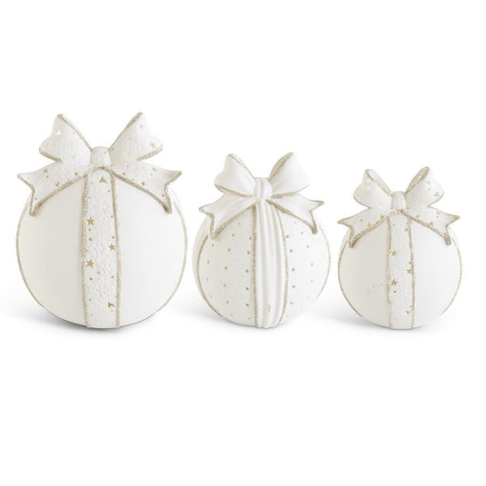 CUTOUT WHITE PORCELAIN LED TABLETOP ORNAMENTS W/TIMERS