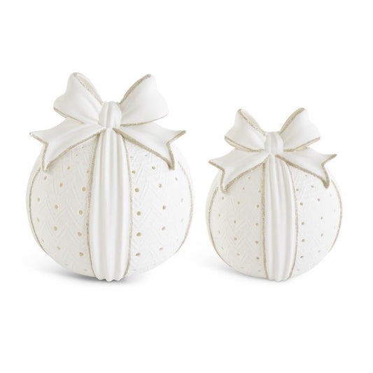 Cutout White Porcelain LED Tabletop Ornaments w/Timers