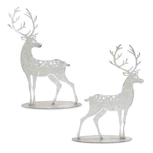 LASER CUT GALVANIZED DEER ON BASE