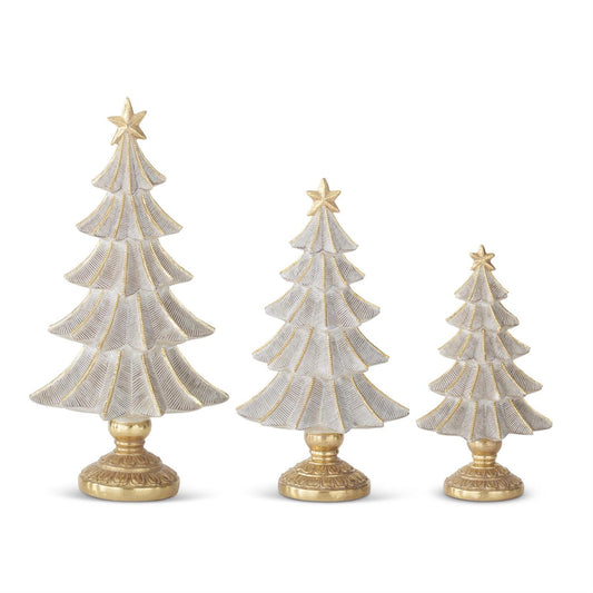 Gold Glittered Resin Christmas Trees
