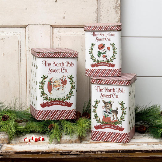Tins - Vintage Santa, Snowman, Deer