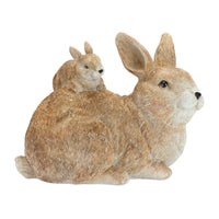 RABBIT WITH BUNNY 9.75"L X 7"H RESIN