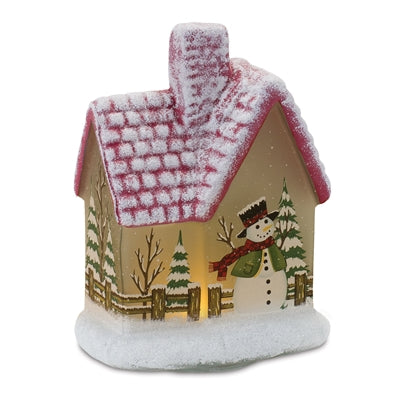 LED House w/Snowman
