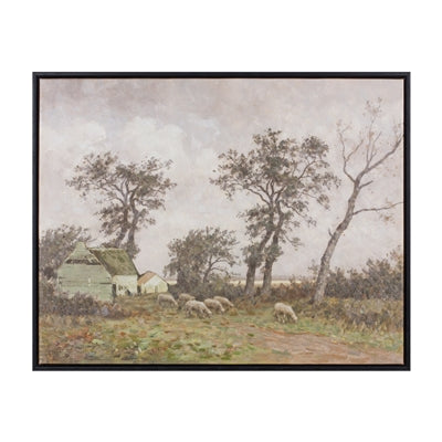 SHEEP FARM PRINT 28"L X 22"H CANVAS/PLASTIC