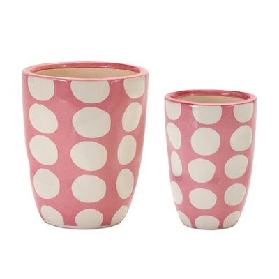 Pink Polka Dot Vase