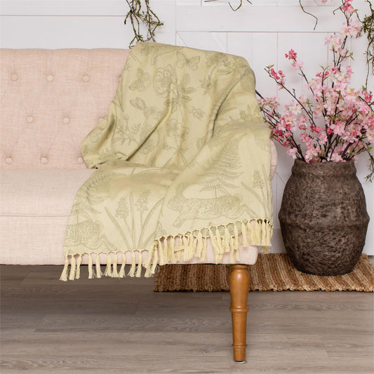 Throw - Rabbit And Fern Jacquard