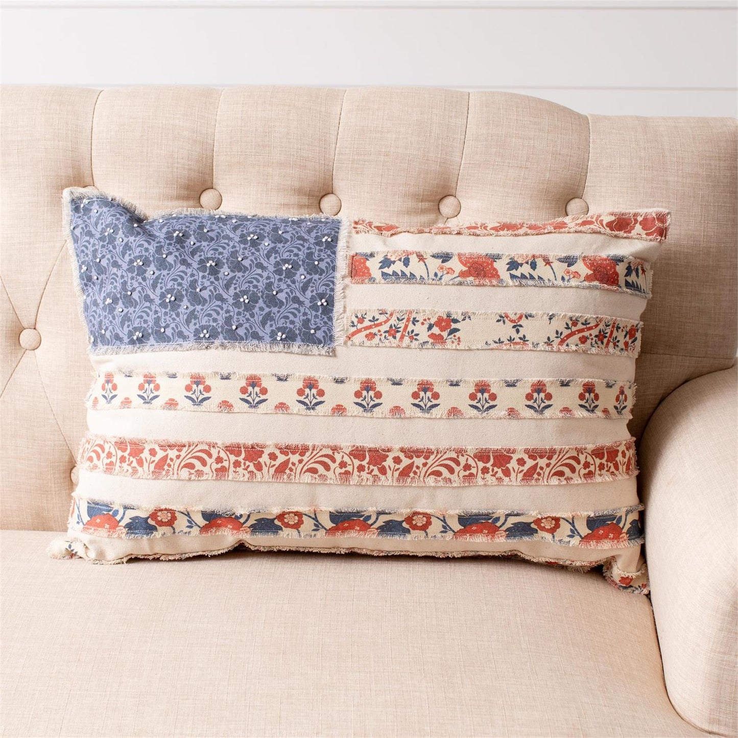 Lumbar Pillow - Patchwork American Flag