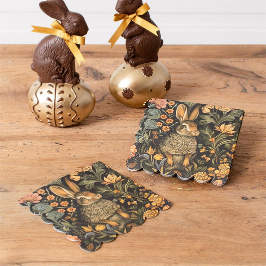 Paper Beverage Napkins - Woodland Rabbit - 16 Ct