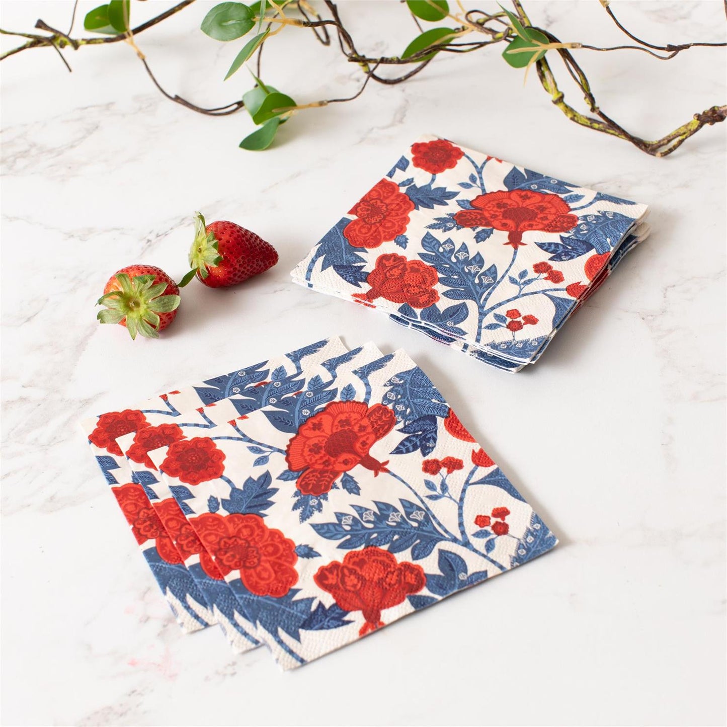 Paper Beverage Napkins - Americana Floral - 20 Ct
