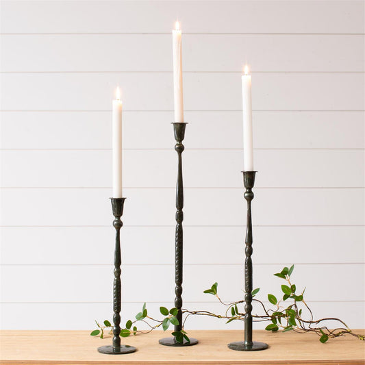 Candle Holder - Dark Green Enamel