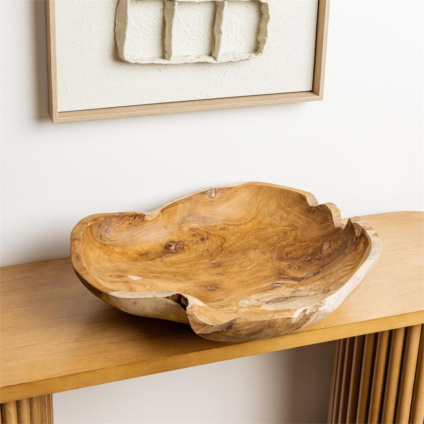 Organic Shape Teak Wood Bowl