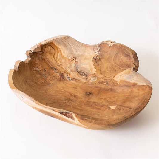 Organic Shape Teak Wood Bowl