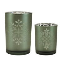 Elegant Frosted Glass Candle Holders