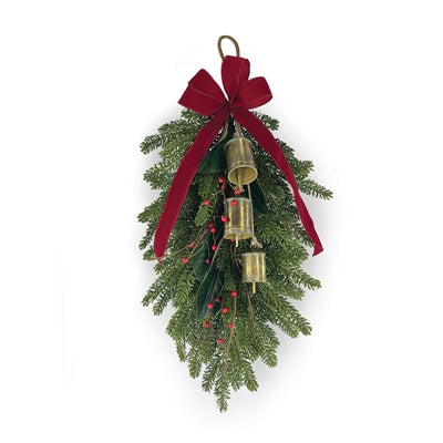 Pine Swag w/Bells and Bow