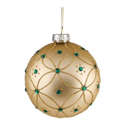 Ball Ornament 4”D Glass