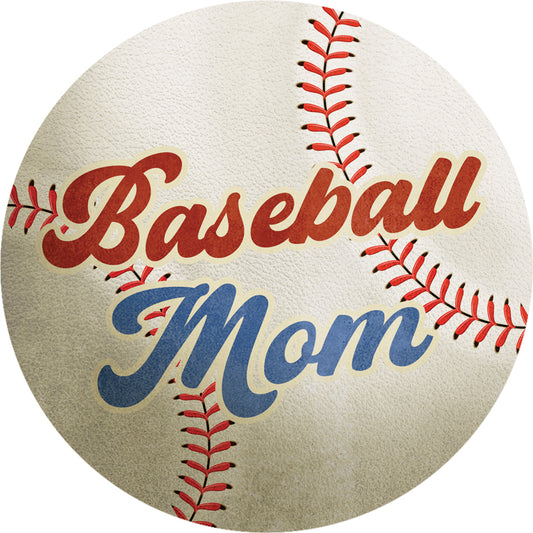 Baseball Mom Round Car Coaster