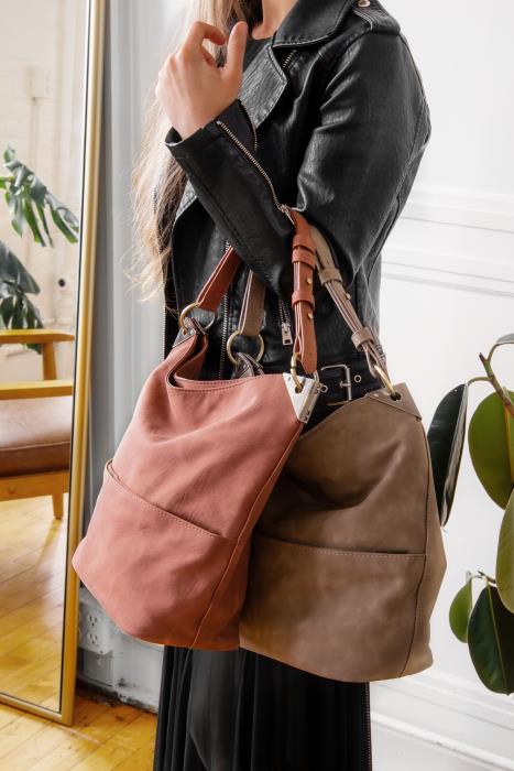 Joy Susan Purse - Darcy Zip Front Pocket Bucket Bag