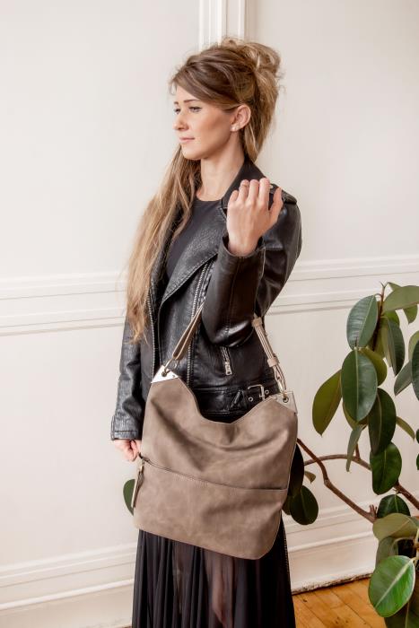 Joy Susan Purse - Darcy Zip Front Pocket Bucket Bag