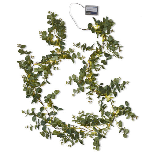 EUCALYPTUS GARLAND W/ LED LTS