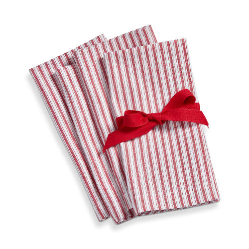 TICKING STRIPE NAPKIN SET/4