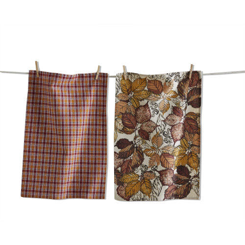 GATHERING LEAVES DISHTOWEL SET/2