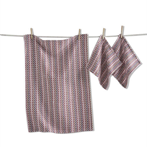 VARIEGATED DISHTOWEL & CLOTH SET/3 HARVEST