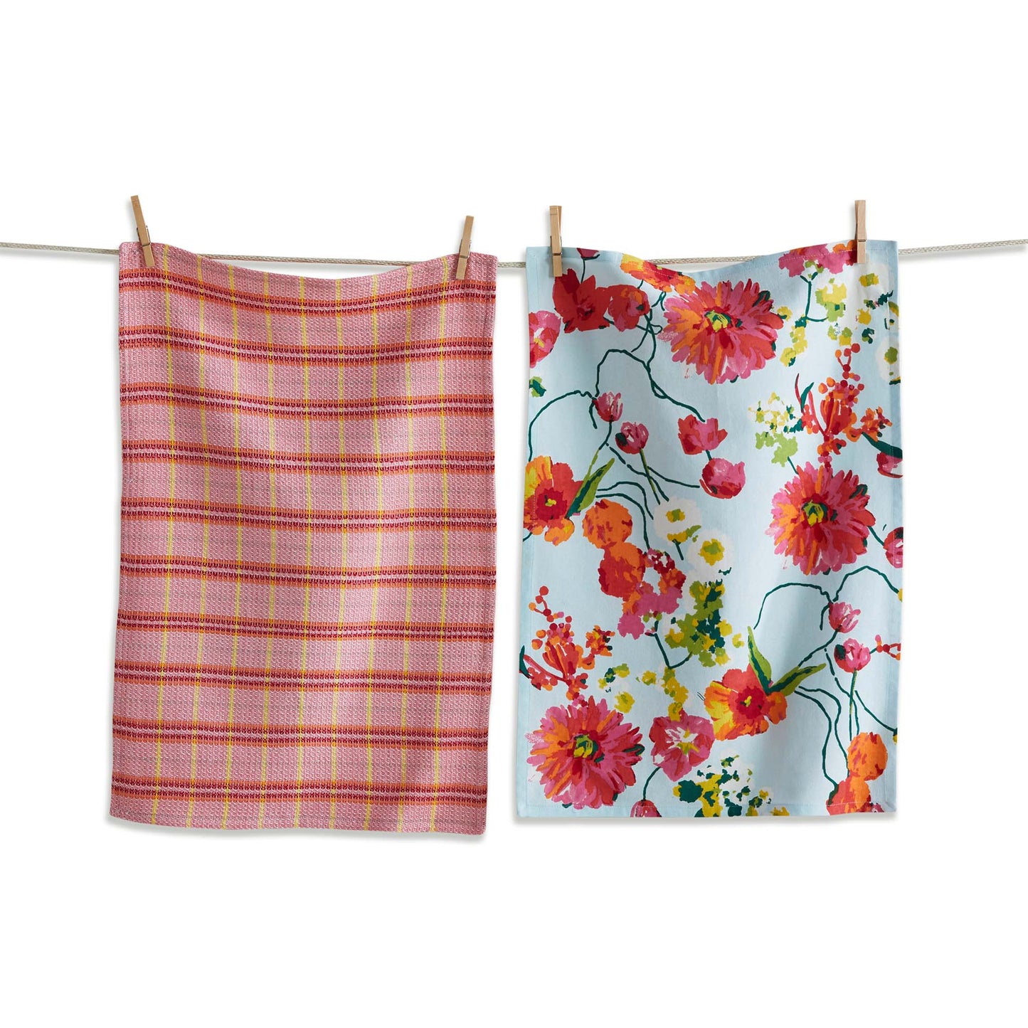 BLOOMING FLOWERS DISHTOWEL SET/2