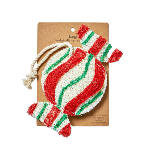 PEPPERMINT CANDY LOOFAH SCRUBBER