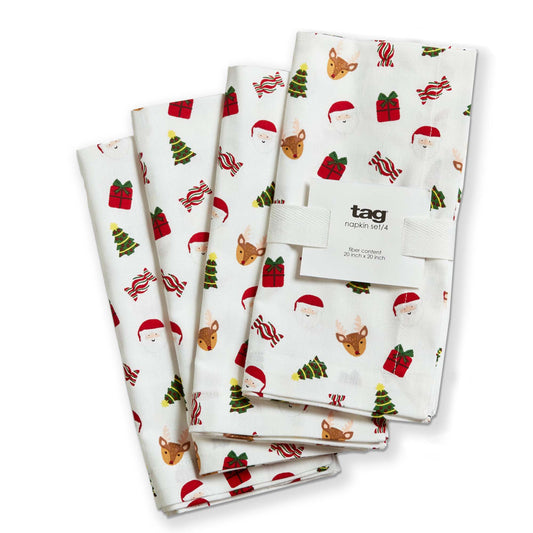 HOLIDAY CHEER NAPKIN SET/4
