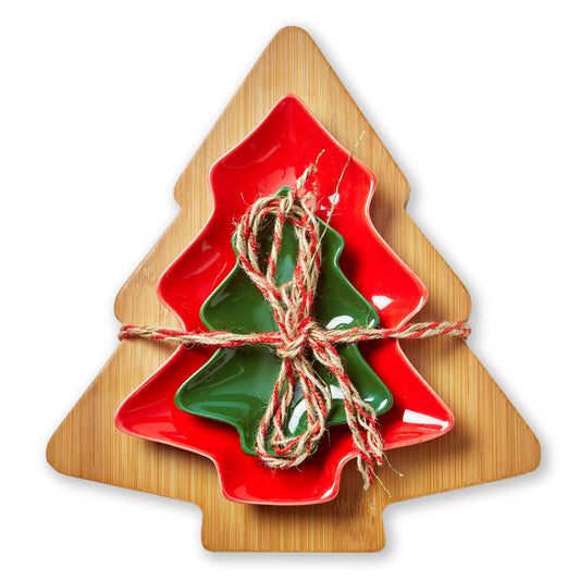 TREE BOARD & DISH SET/3
