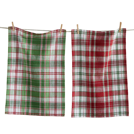Winter Plaid Dishtowel Set Of 2