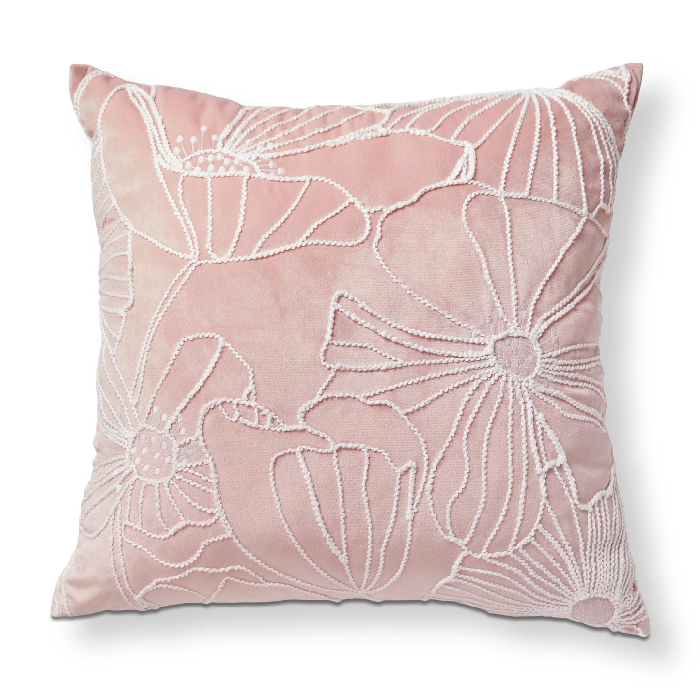 Poppy Embroidered Velvet Pillow