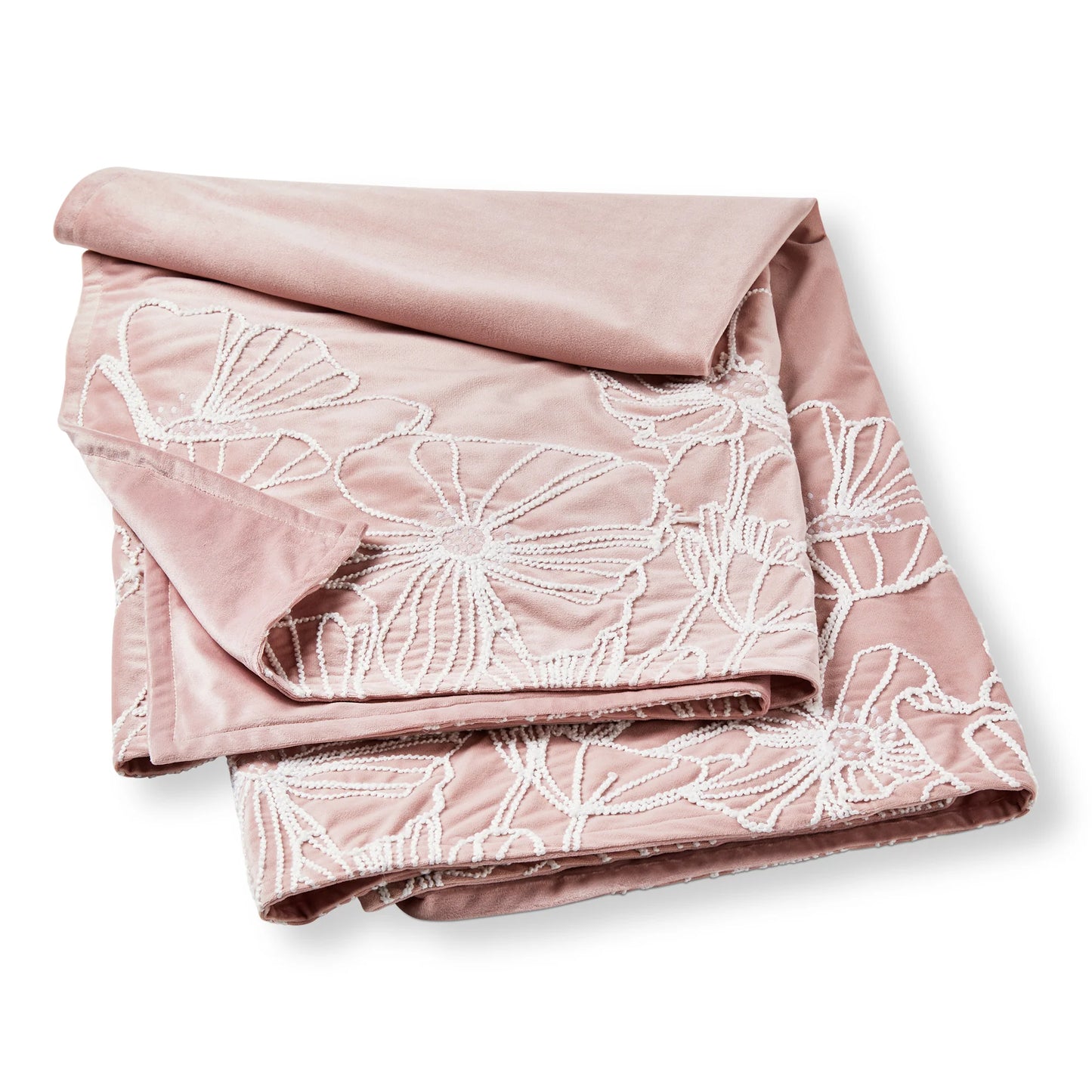 Poppy Embroider Velvet Reversible Throw